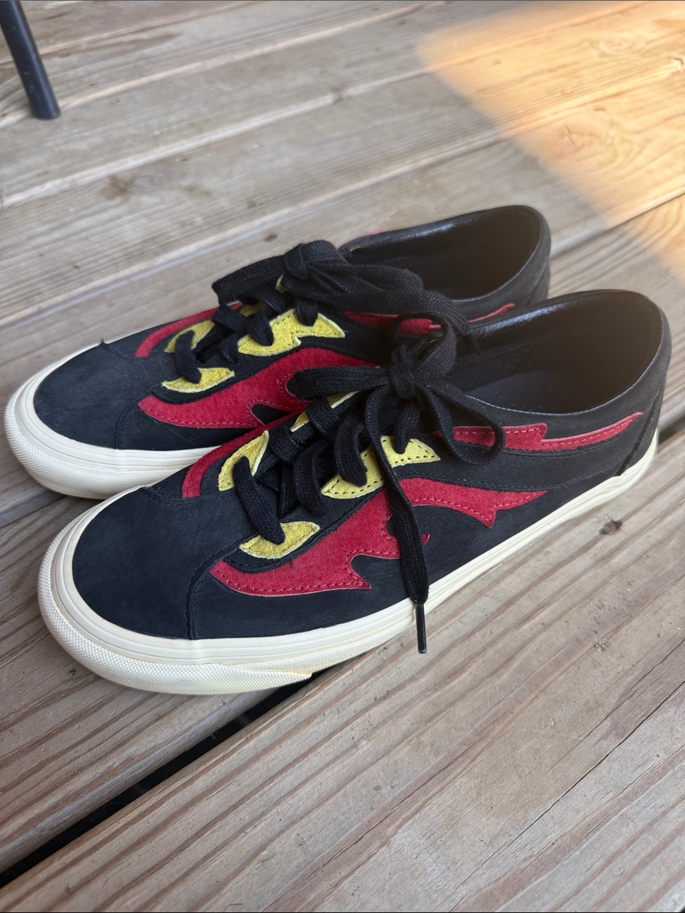 Vans Sid DX Flame Men’s Size 9 Sneakers Shoes Flame Style Suede Black Red Yellow